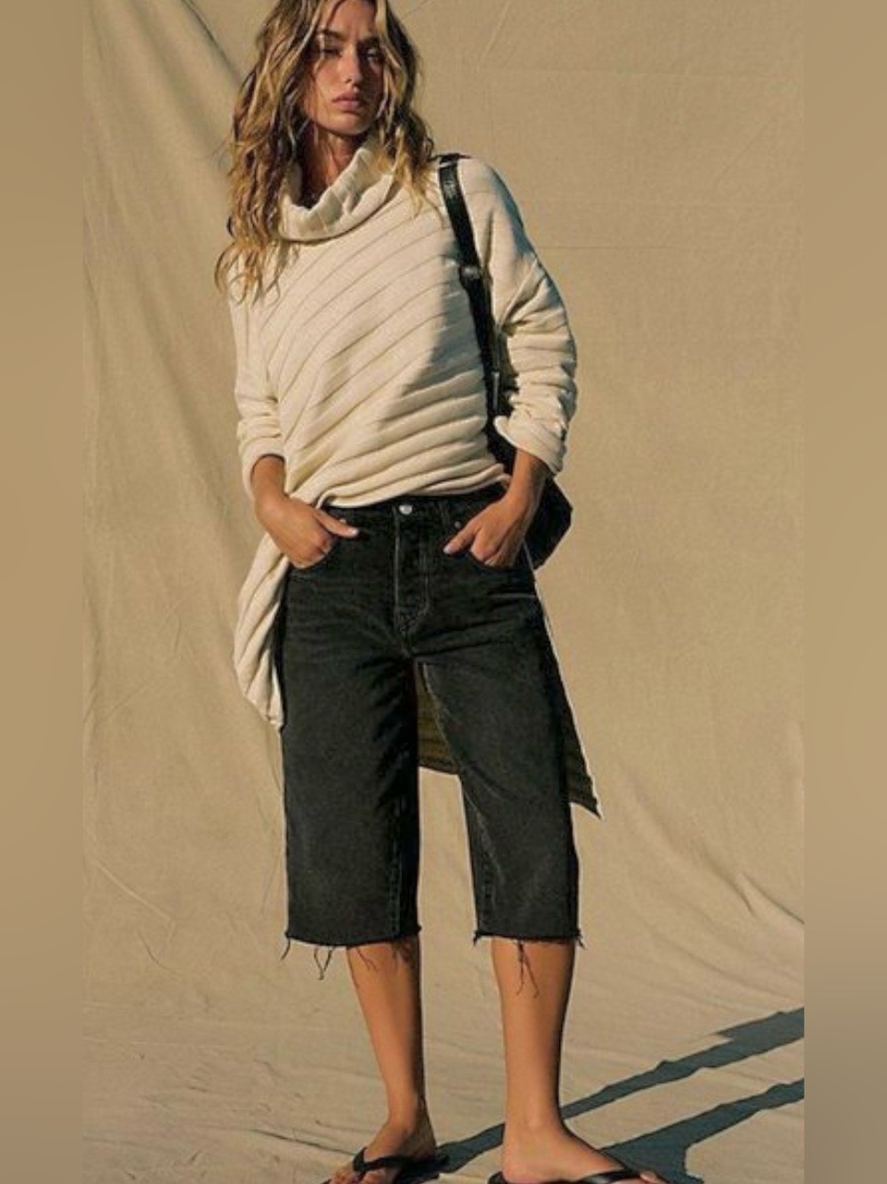 Free People Jam Session dark gray Knee-Length denim capris size 25